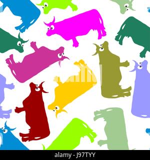 Colore di vacca ornamento senza giunture. Modello di vettore di animali Illustrazione Vettoriale