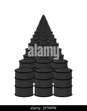 Olio nel cilindro. Molti carburante nero. Arab riserve di petrolio sono infinite. Illustrazione Vettoriale