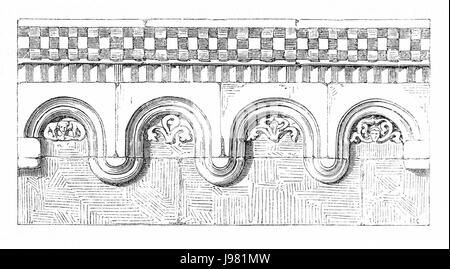 MZK 003 Nr 01 Fig 08 romanisches Bogenfries Foto Stock