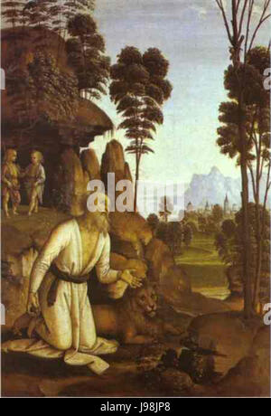 San Girolamo nel deserto Pietro Perugino Foto Stock