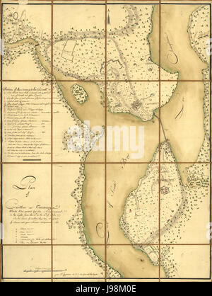 Mappa di Ticonderoga Foto Stock