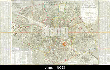 Picquet Mappa di Parigi 1814 U di Chicago Foto Stock