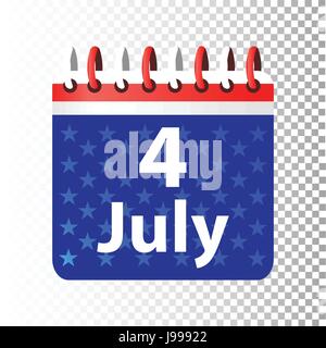 Giorno di Indipendenza degli Stati Uniti. Quarto di luglio. Illustrazione per il design. Attributi della vacanza con la colorazione della bandiera americana. la ca Illustrazione Vettoriale