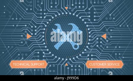 Supporto tecnico e servizio clienti - Concetto Infographical Illustrazione Vettoriale