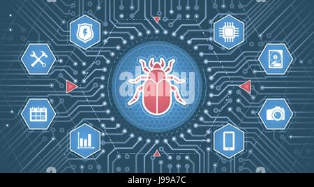 Hardware / Software Debugger Illustrazione Vettoriale
