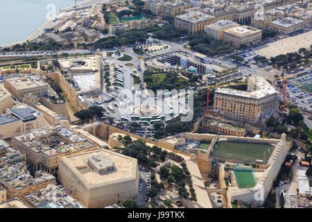 Veduta aerea della città Maltese di La Valletta, Malta Foto Stock