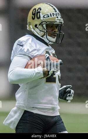 Giugno 01, 2017 - New Orleans Saints wide receiver Ted Ginn Jr (19) in azione durante il team organizzato attività a New Orleans Saints Training Facility in Metairie, LA. Stephen Lew/CSM Foto Stock