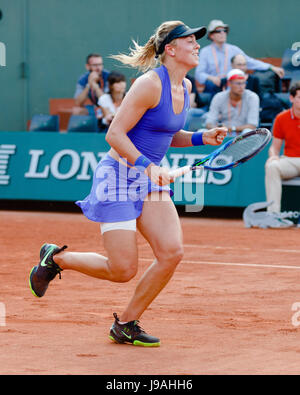 Parigi, Francia, 1 Giugno 2017: Tedesco Carina Witthoeft è in azione durante il suo secondo giro corrisponde a 2017 Tennis Open di Francia del Roland Garros di Parigi. Credito: Frank Molter/Alamy Live News Foto Stock