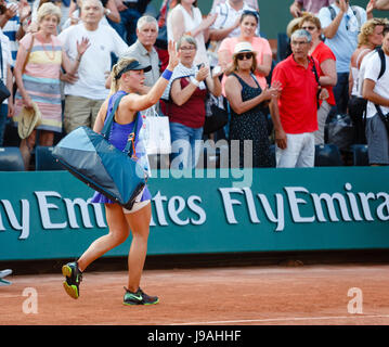 Parigi, Francia, 1 Giugno 2017: Tedesco Carina Witthoeft è in azione durante il suo secondo giro corrisponde a 2017 Tennis Open di Francia del Roland Garros di Parigi. Credito: Frank Molter/Alamy Live News Foto Stock
