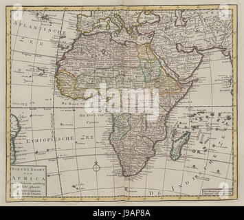 Nieuwe en mano beknopte atlas 1754 UB Radboud Uni Nijmegen 209718609 092 Afrika van de l'Isle Foto Stock