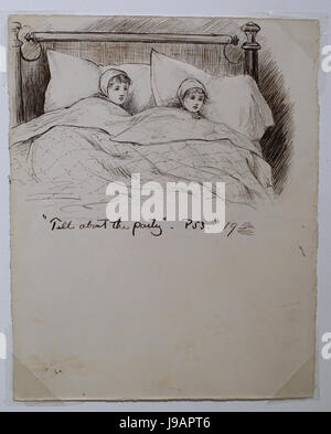 Raccontare il partito, da Frank Thayer Merrill, illustrazione per il 1880 edizione di Piccole Donne di Louisa May Alcott, penna e inchiostro su carta Museo Concord Concord, MA DSC05837 Foto Stock