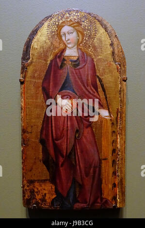 Santa Caterina di Alexandrai, artista sconosciuto, Venezia, tardo XIV secolo, tempera e foglia oro su pannello in legno Blanton Museum of Art di Austin, Texas DSC07681 Foto Stock