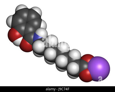Il sodio salcaprozate (SNAC, sodio N-[8-(2-idrossibenzoil)ammino] Caprilato) assorbimento orale promotore. Foto Stock
