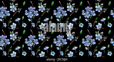 Millefiori fiore di ciliegio pattern in un stile acquerello isolato. Foto Stock