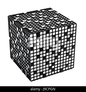 Cruciverba cube isolati su sfondo bianco. 3D'illustrazione. Foto Stock