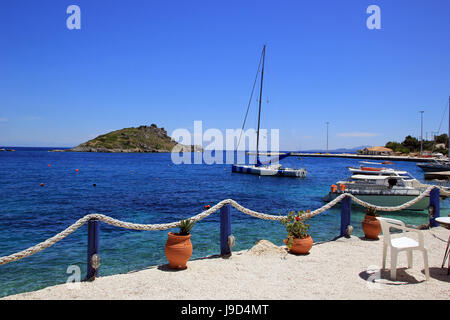 Taverna Greca a Agios Nikolaos porta sull'isola di Zante, Grecia Foto Stock