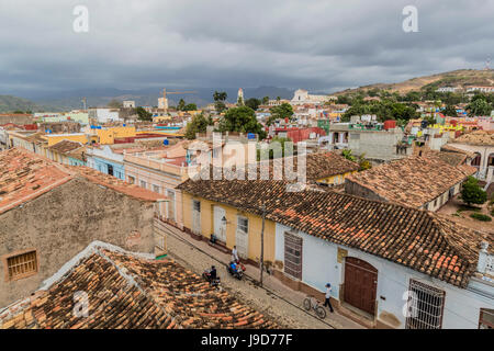 Una vista di Plaza Mayor, Trinidad, Sito Patrimonio Mondiale dell'UNESCO, Cuba, West Indies, dei Caraibi e America centrale Foto Stock