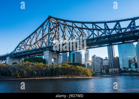 Treno di ferro Bridge (Ponte Story) attraverso il Fiume Brisbane, Brisbane, Queensland, Australia Pacific Foto Stock