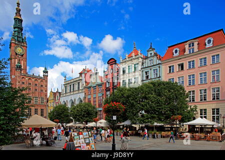 Municipio di quartiere Rechtstadt sul mercato lungo in Gdansk, Gdansk, Pomerania, Polonia, Europa Foto Stock