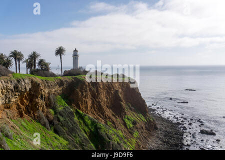 Punto Vicente faro, rancho Palos Verdes, California, USA, America del Nord Foto Stock