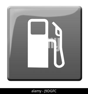 Pilastro, toccare, benzina, carburante, gasstation, stazione di riempimento, segno, segnale, Foto Stock