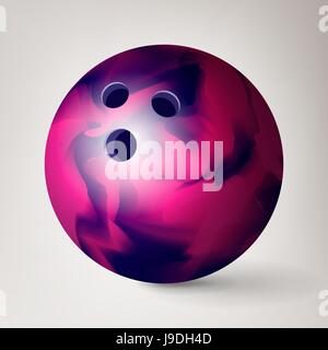 Palla da bowling vettore. 3D illustrazione realistica. Lucida e pulita Illustrazione Vettoriale