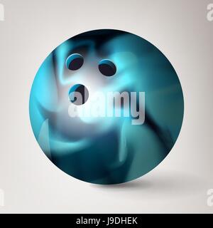 Palla da bowling vettore. 3D illustrazione realistica. Lucida e pulita Illustrazione Vettoriale