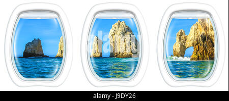 Oblò di windows su Cabo San Lucas Foto Stock