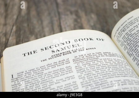 Pagina del titolo per il libro di 2 Samuele nella Bibbia - King James Version Foto Stock