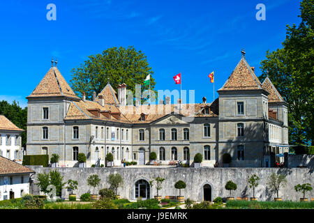 Museo nazionale svizzero il Castello di Prangins, Château de Prangins, Prangins, Vaud, Svizzera Foto Stock