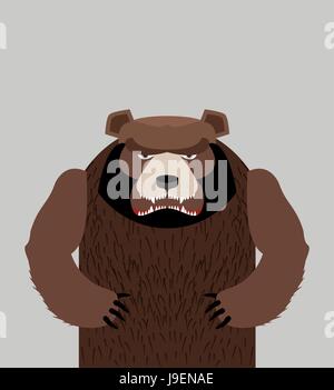 Orso in collera in piedi. Illustrazione Vettoriale Illustrazione Vettoriale