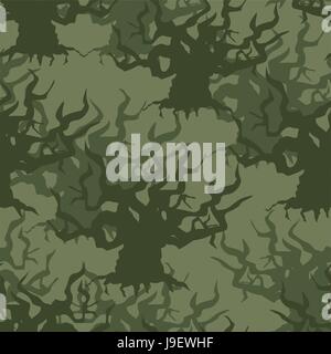 Militare sfondo di mimetizzazione di vecchi alberi. Protezione del modello senza giunture. Struttura dell'esercito di soldati vestiti. Illustrazione Vettoriale