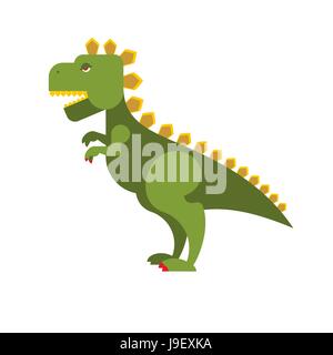 Godzilla scary monster toothy. Verde dinosauro aggressivo distruttore. Empio grosso animale. Illustrazione Vettoriale