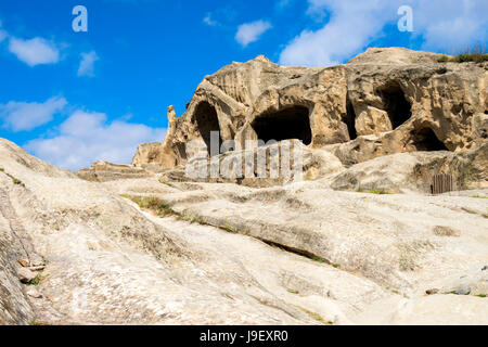 Grotta di Uplistsikhe città conosciuta come Signore della fortezza, Gori, Shida Kartli distretto, Georgia Foto Stock