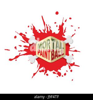 Il logo di Paintball. Emblema per militari gioco di sport estremi. Illustrazione Vettoriale