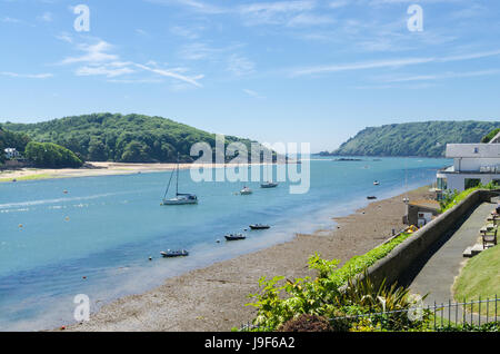 Spiagge a Salcombe estuario visto dal Salcombe nel sud prosciutti, Devon Foto Stock