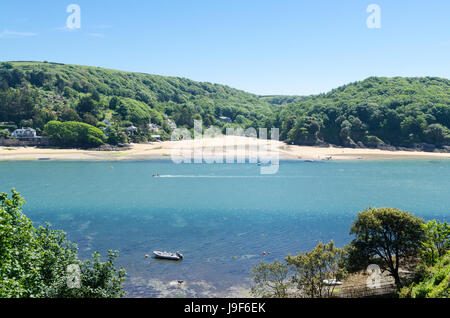 Spiagge a Salcombe estuario visto dal Salcombe nel sud prosciutti, Devon Foto Stock