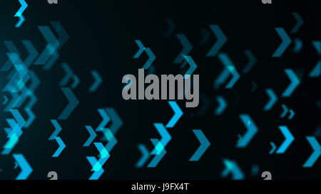Abstract le frecce blu sullo sfondo. Sfondo tecnologico. 3d reso Foto Stock
