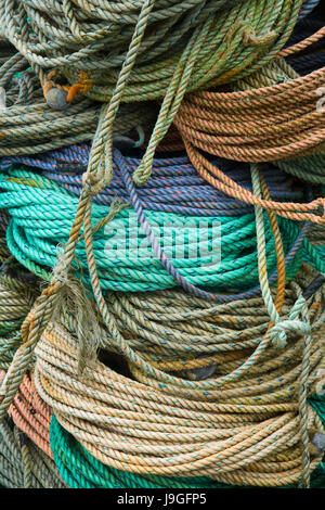 La pesca di corda, porto di Newport, Newport, Oregon Foto Stock