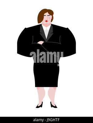 Donna boss. Banca femmina imprenditrice in tuta. Gli affari seri lady Illustrazione Vettoriale