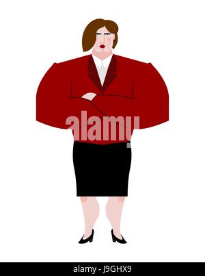 Donna boss. Banca femmina imprenditrice in tuta. Gli affari seri lady Illustrazione Vettoriale