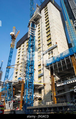 I lavori di costruzione a 100 Bishopsgate sviluppo grattacielo Torre dagli alleati e Morrison & Woods Bagot, città di Londra, Regno Unito Foto Stock