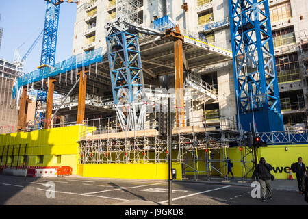 I lavori di costruzione a 100 Bishopsgate sviluppo grattacielo Torre dagli alleati e Morrison & Woods Bagot, città di Londra, Regno Unito Foto Stock