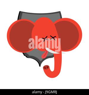 Elefante rosso hunter trophy i repubblicani in ufficio del Democrat. Illustrazione politico USA Illustrazione Vettoriale