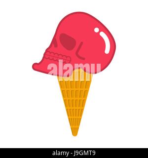 Cranio gelato. testa di scheletro di dolcezza. Dolce pericolose Illustrazione Vettoriale