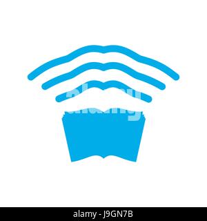 Wi-fi libro. Istruzione WiFi. Connessione wireless alla formazione. Il passaggio di formazione. educ a distanza Illustrazione Vettoriale