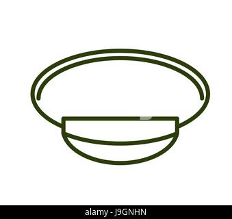 Cappello militare stile linea. Ufficiale dell'Esercito icona hat Illustrazione Vettoriale