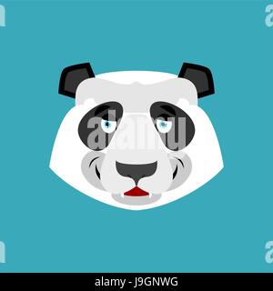 Panda felice gli Emoji. Orso cinese merry emozione isolato Illustrazione Vettoriale