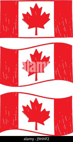 Bandiera canadese illustrazioni Illustrazione Vettoriale