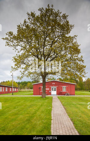 Danimarca, nello Jutland, Padborg Froslevlejren, ex WW2-ser Froslev campo di prigionia per prigionieri danese in tedesco-occupata la Danimarca, gli edifici del campo Foto Stock